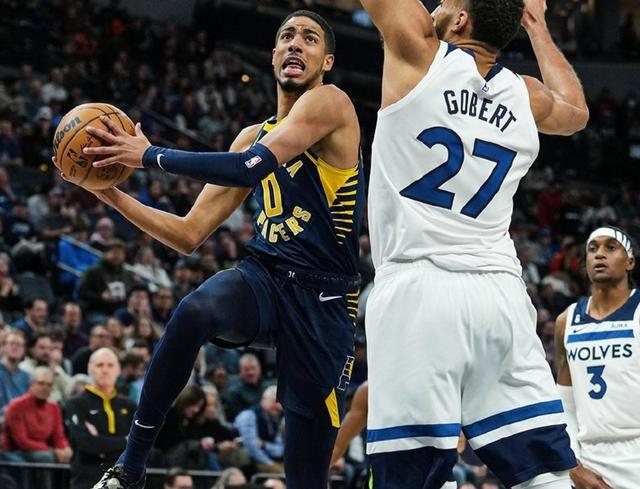 上海队对阵森林狼，哈利伯顿个人能力完全展现